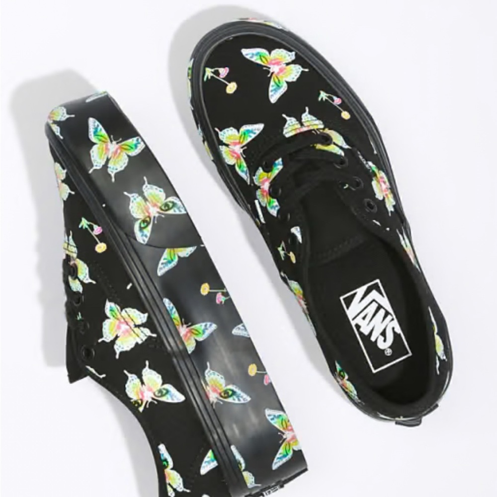 Vans Stackform Morph Blackout Womens Size 8.5 Glow in the Dark Show Butterflies.